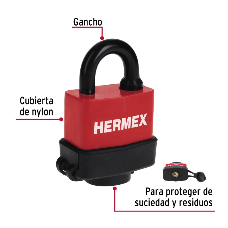CANDADO LAMINADO 40MM RECUBIERTO PLAST.