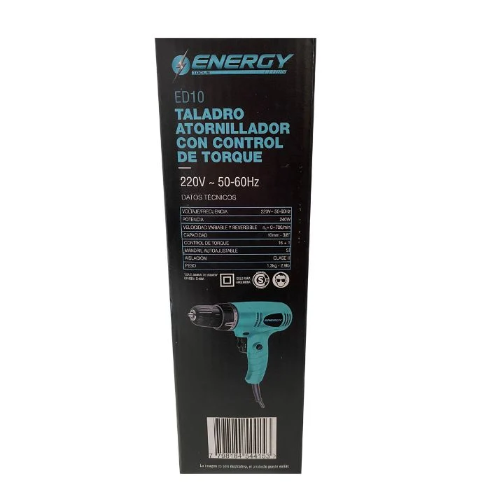 TALADRO ATORNILLADOR ENERGY ERGONÓMICO 10MM 240W 220V