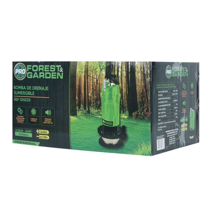 BOMBA DE DRENAJE SUMERGIBLE FOREST & GARDEN 3/4HP