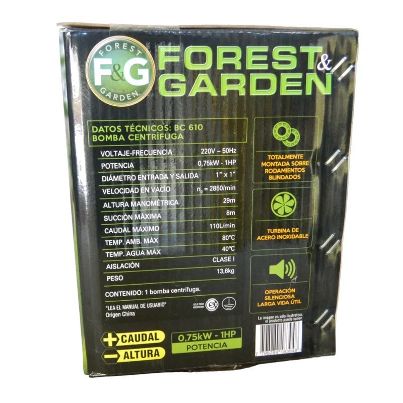 BOMBA CENTRÍFUFA FOREST & GARDEN 1HP 220V