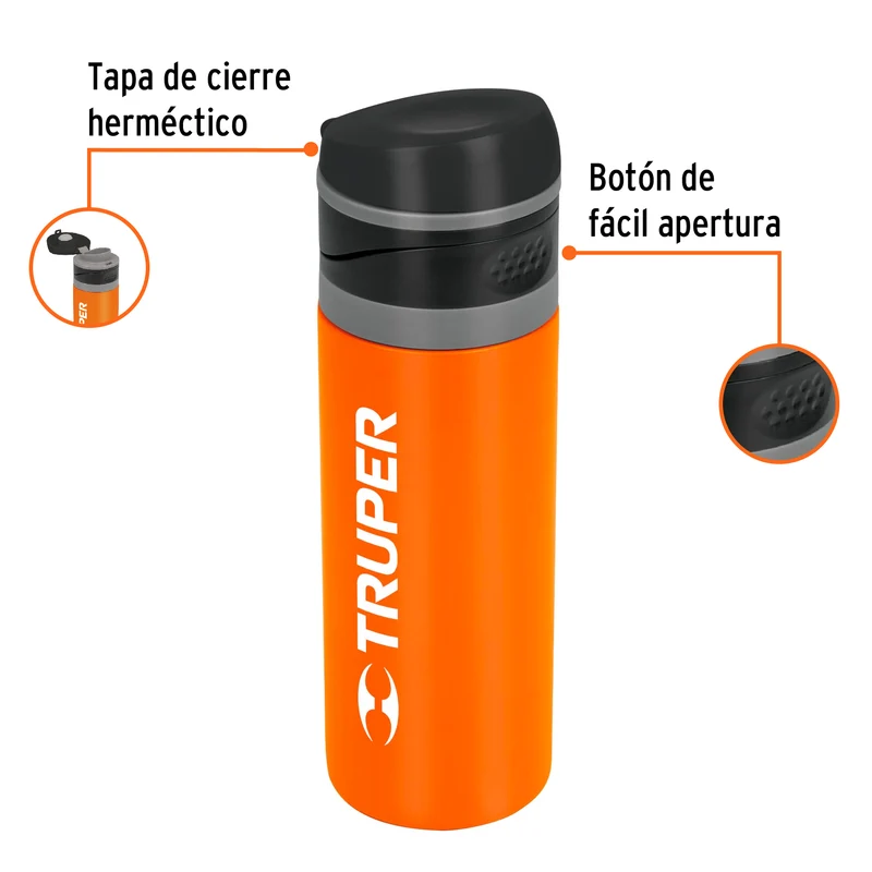 TERMO DE ACERO INOXIDABLE DE 400 ML, TRUPER