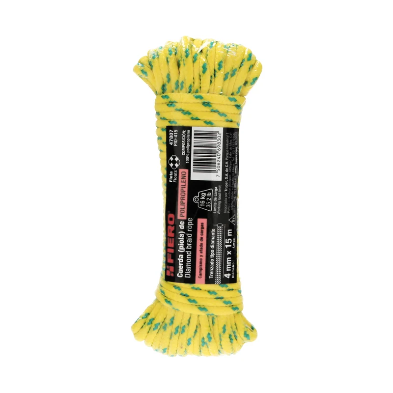 CUERDA DE POLIPROPILENO TRENZADA TRUPER, MULTICOLOR, 4MM X 15M
