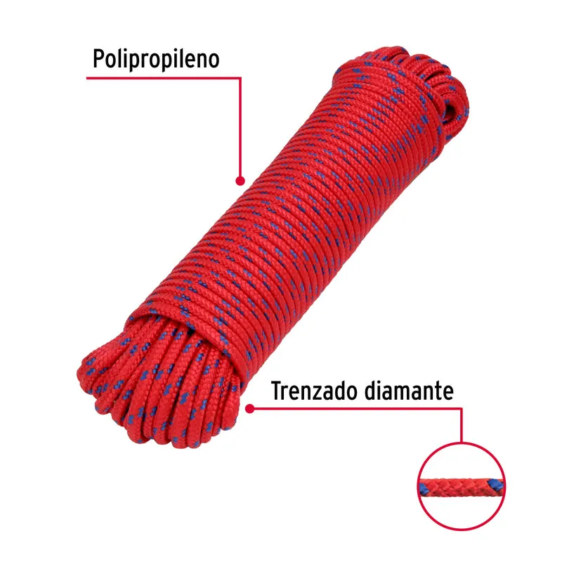 CUERDA DE POLIPROPILENO TRENZADA, MULTICOLOR, 6MM X 30M