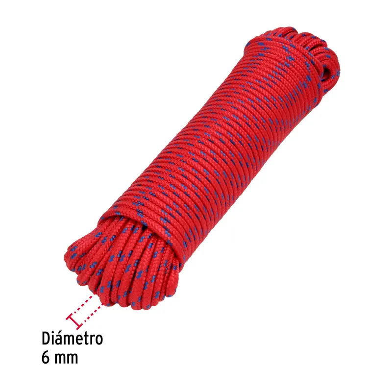 CUERDA DE POLIPROPILENO TRENZADA, MULTICOLOR, 6MM X 30M