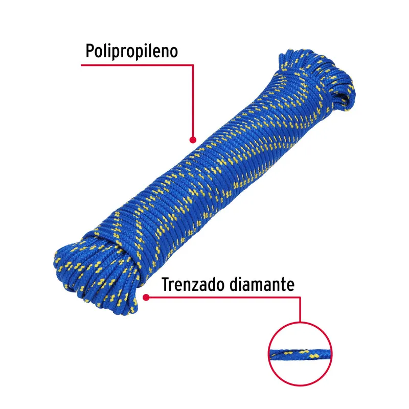 CUERDA DE POLIPROPILENO TRENZADA TRUPER, MULTICOLOR, 5MM X 30M