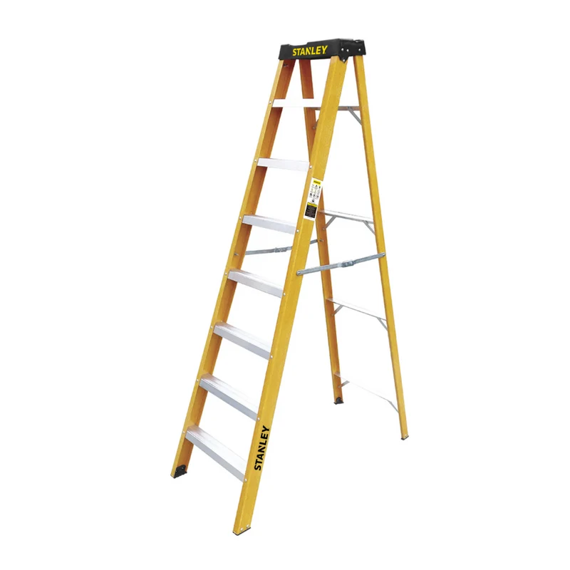 ESCALERA STANLEY DE FIBRA DE VIDRIO, TIPO TIJERA, 7 ESCALONES