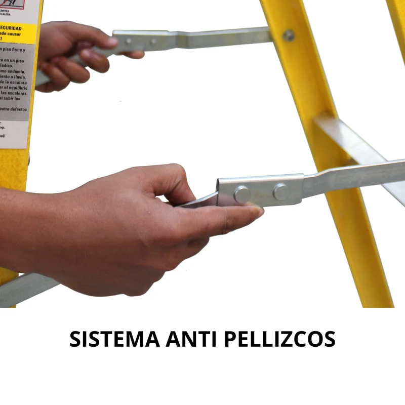 ESCALERA STANLEY DE FIBRA DE VIDRIO, DOBLE ACCESO, 7 ESCALONES