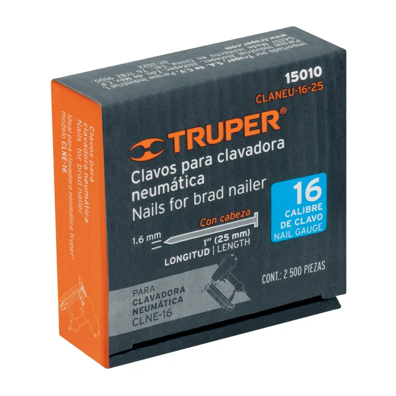 2500 CLAVOS CALIBRE 16, 25 MM PARA CLNE-16, TRUPER