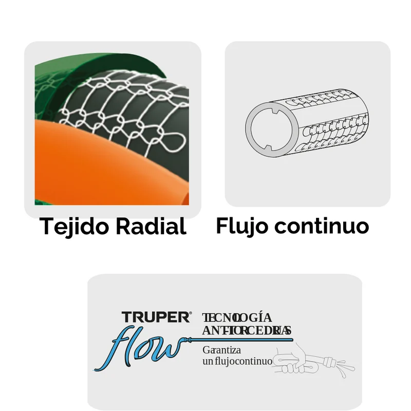 MANGUERA 1/2" 3 CAPAS EN ROLLO DE 50 M, TRUPER