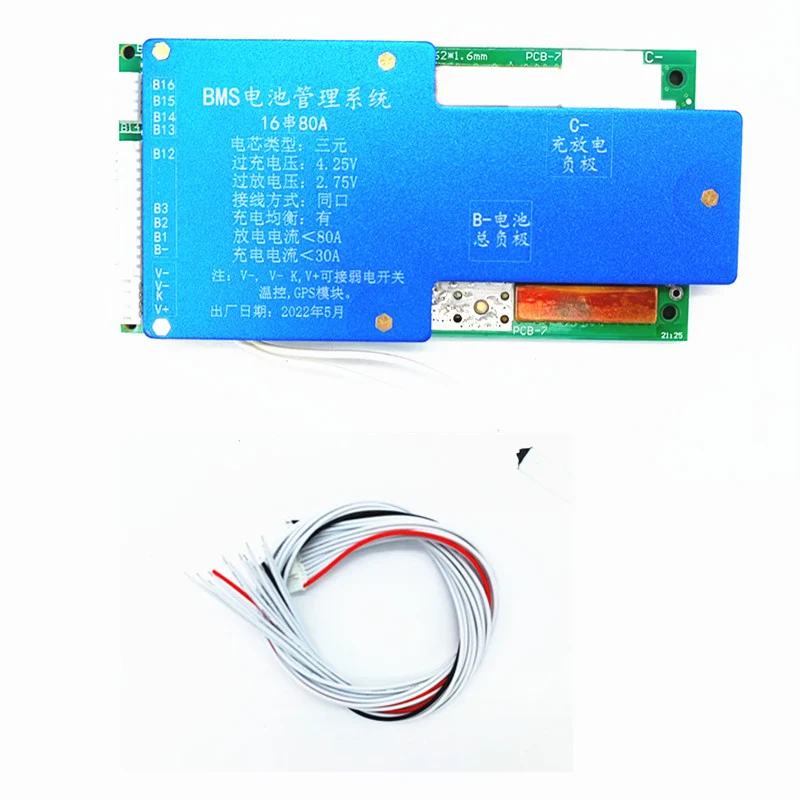BMS 16S 60V 80A con balanceo de carga