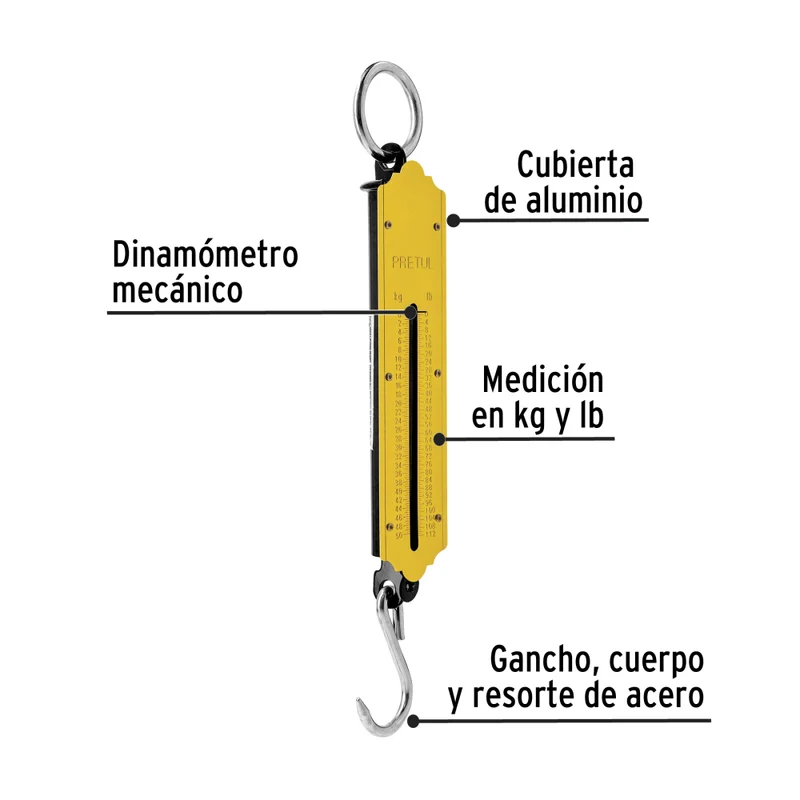BASCULA ROMANA DE RESORTE 50 KG , PRETUL