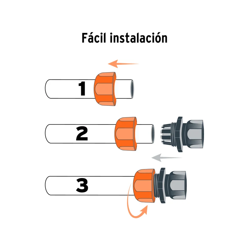 CONECTOR HEMBRA 1/2" DE ABS C/TUERCA DE AJUSTE MANUAL