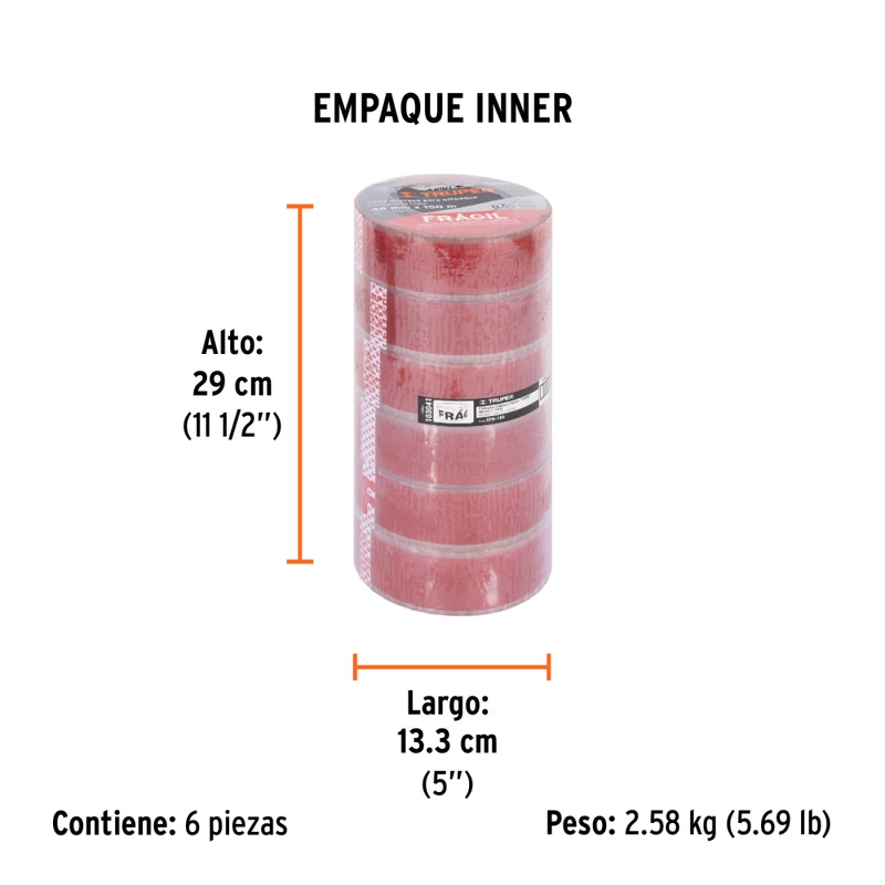 CINTA DE EMPAQUE 48 MM X 150 M "FRÁGIL", TRUPER