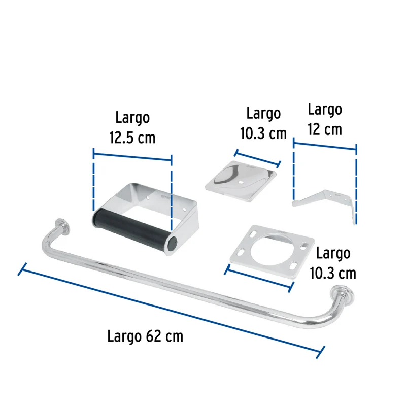 JUEGO DE 5 ACCESORIOS P/ BAÑO ACERO INOX, FOSET