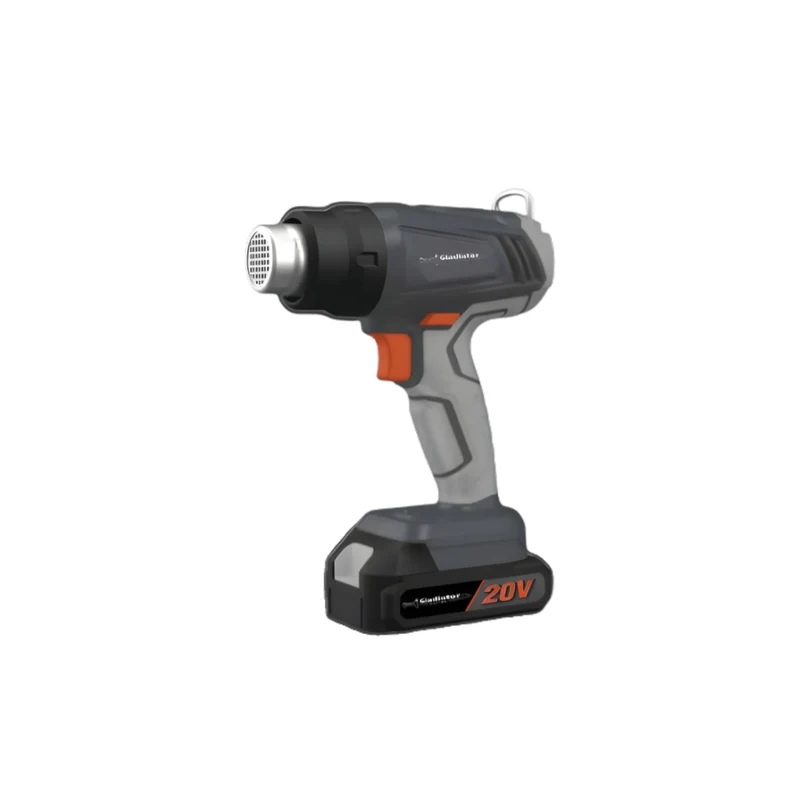 PISTOLA DE CALOR RECARGABLE 20V BAT 2AH+CHA 2.2A GLADIATOR EN CAJA