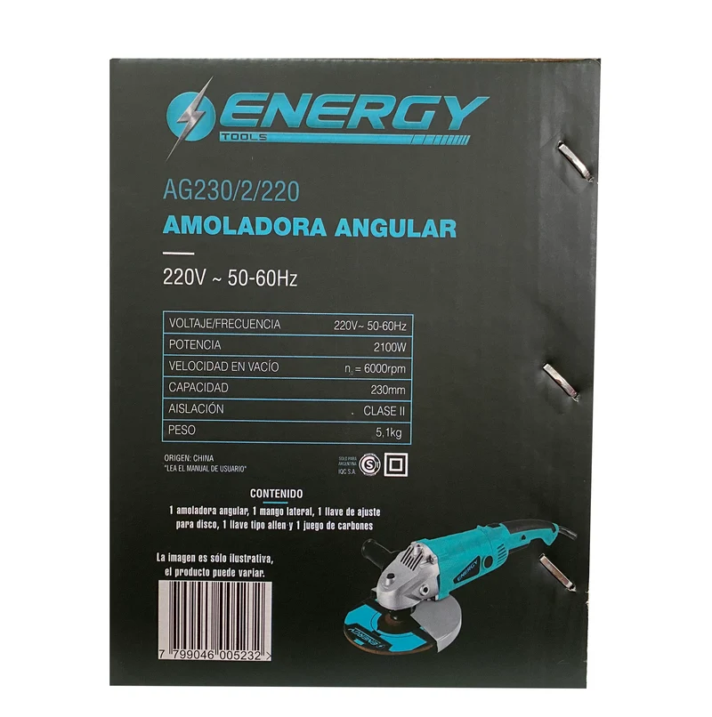 AMOLADORA ANGULAR ENERGY DE 9" 1800W