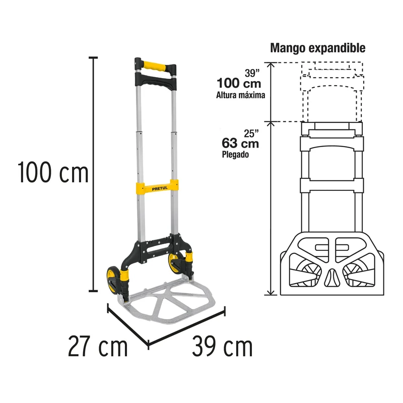 CARRO DE CARGA 100KG PLEGABLE PRETUL