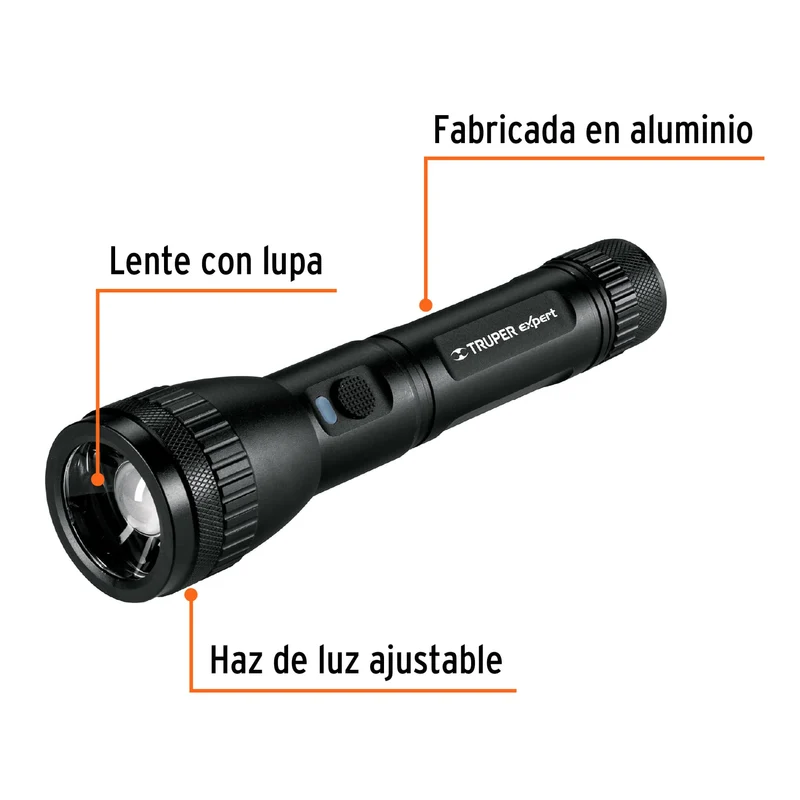 LINTERNA LED DE ALUMINIO TRUPER 670 LM, RECARGABLE