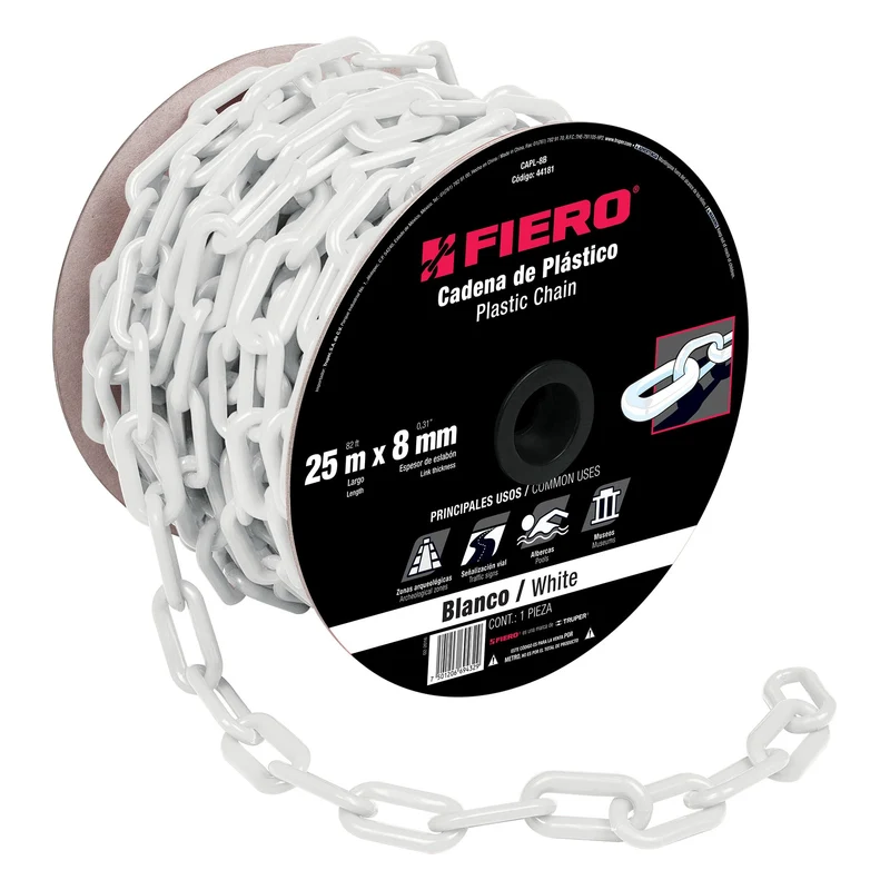 CADENA PLÁSTICO BLANCO DE 8 MM TRUPER FIERO 25 METROS