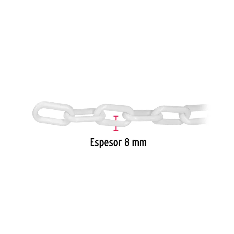 CADENA PLÁSTICO BLANCO DE 8 MM TRUPER FIERO 25 METROS