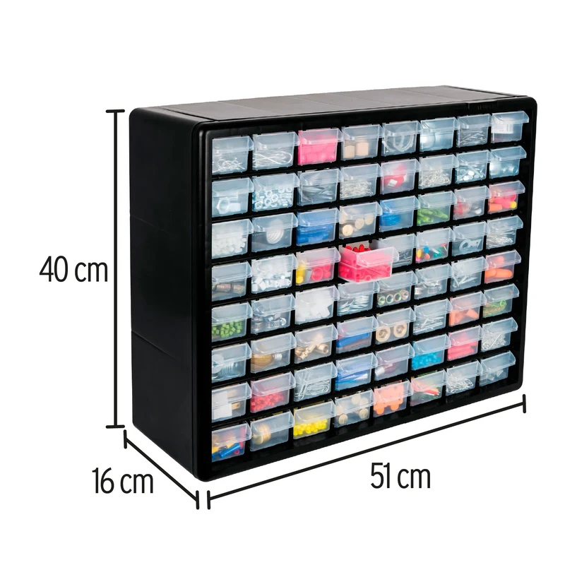 ORGANIZADOR TRUPER CON 64 GAVETAS