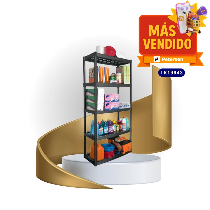 ESTANTE PLÁSTICO TRUPER DE USO RUDO CON 5 REPISAS