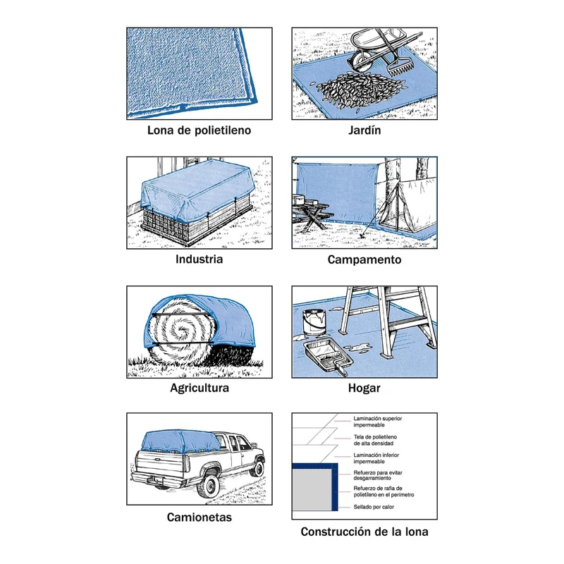 LONA ULTRACRAFT TRUPER 5.0 X 6.0 M, AZUL PROTECCIÓN ULTRAVIOLETA