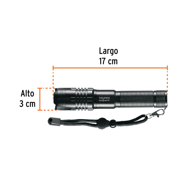 LINTERNA LED RECARGABLE DE ALUMINIO TRUPER 500 LM