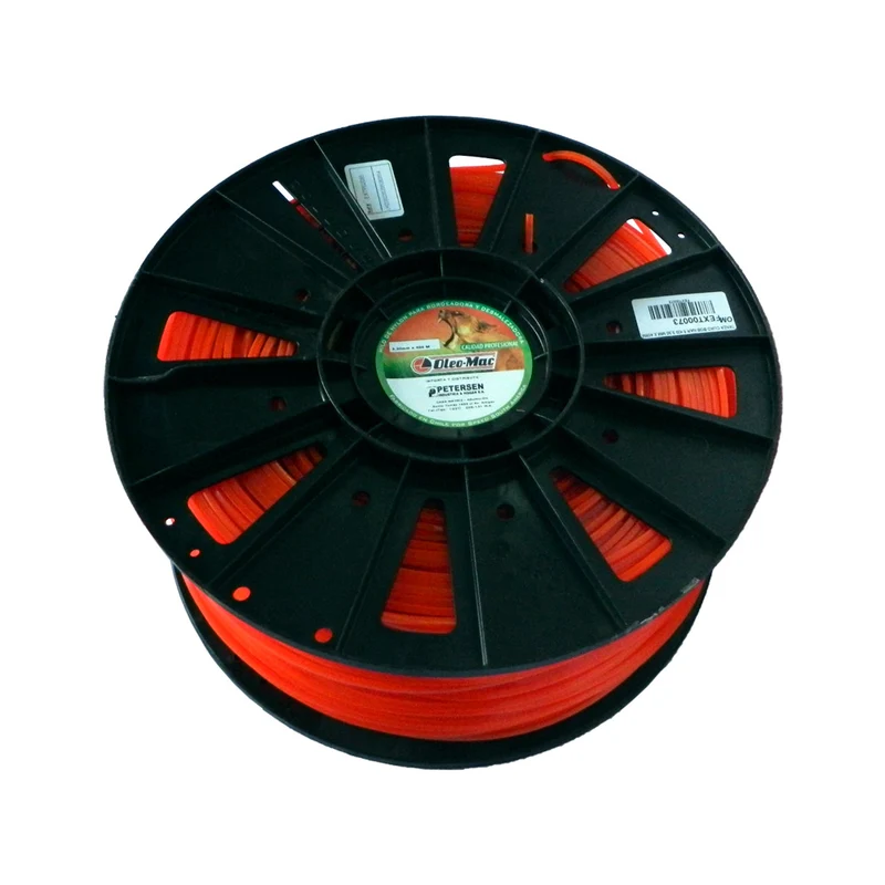 HILO DE NYLON CUADRADO PARA BORDEADORA Y DESMALEZADORA OLEO MAC 3.30MM X 406M, ROLLO 5 KG