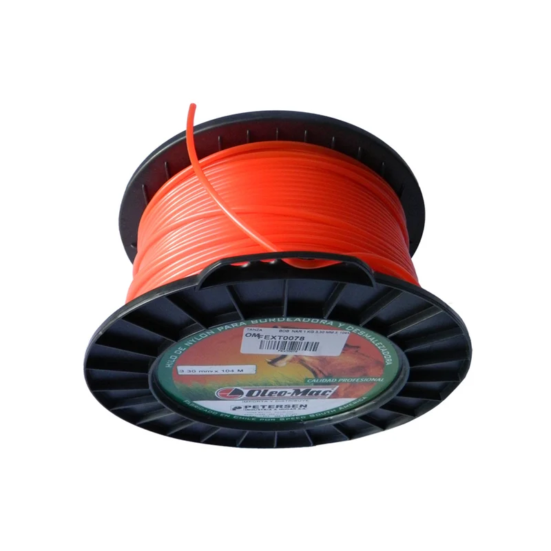 HILO DE NYLON REDONDO OLEO MAC 3.30MM X 104M, ROLLO 1 KG ALTA TECNOLOGÍA