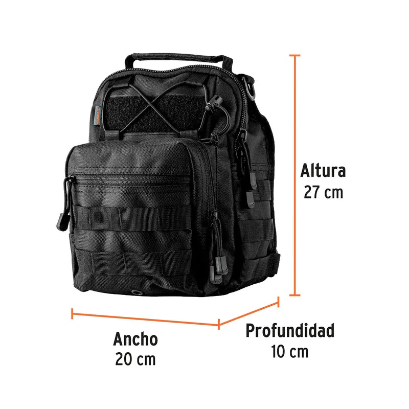 MOCHILA TÁCTICA NEGRA DE HOMBRO, TRUPER