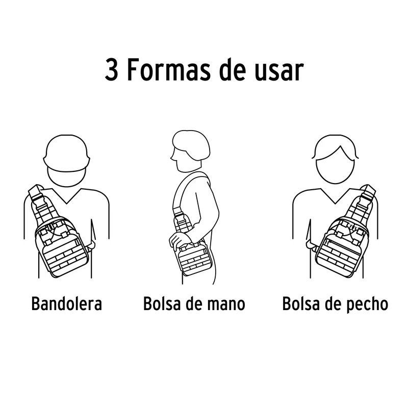 MOCHILA TÁCTICA NEGRA DE HOMBRO, TRUPER