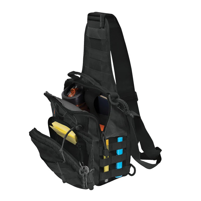 MOCHILA TÁCTICA NEGRA DE HOMBRO, TRUPER