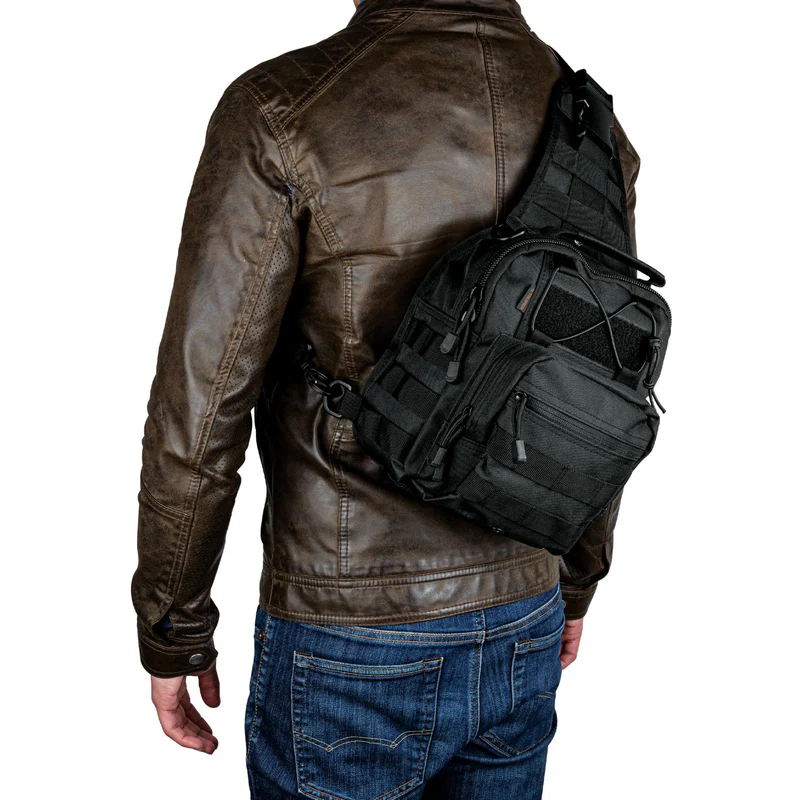 MOCHILA TÁCTICA NEGRA DE HOMBRO, TRUPER