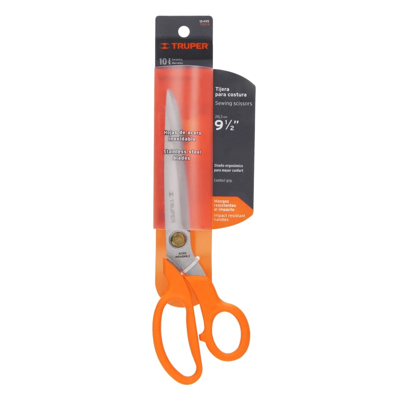 TIJERA 9 1/2" (24 CM) DE ACERO INOXIDABLE PARA COSTURA, TRUPER