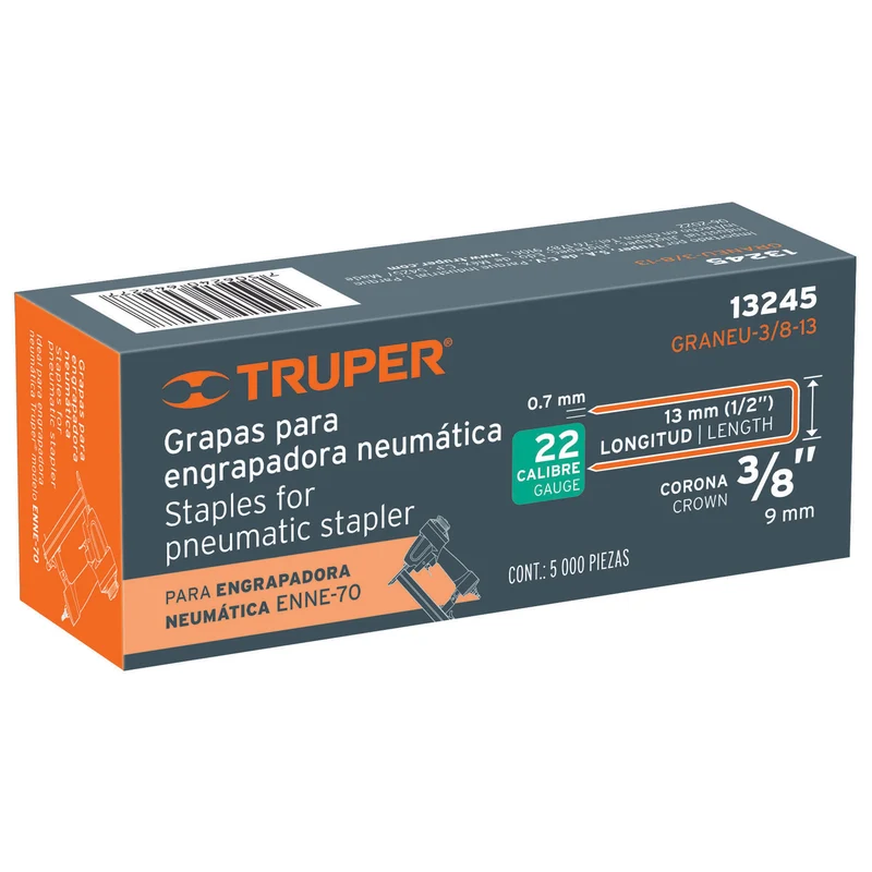 CAJA CON 5000 GRAPAS CORONA 3/8", TRUPER
