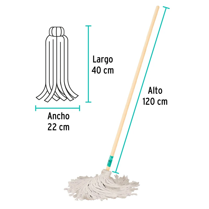 TRAPEADOR KLINTEK, 350 G CON BASTÓN DE 120 CM