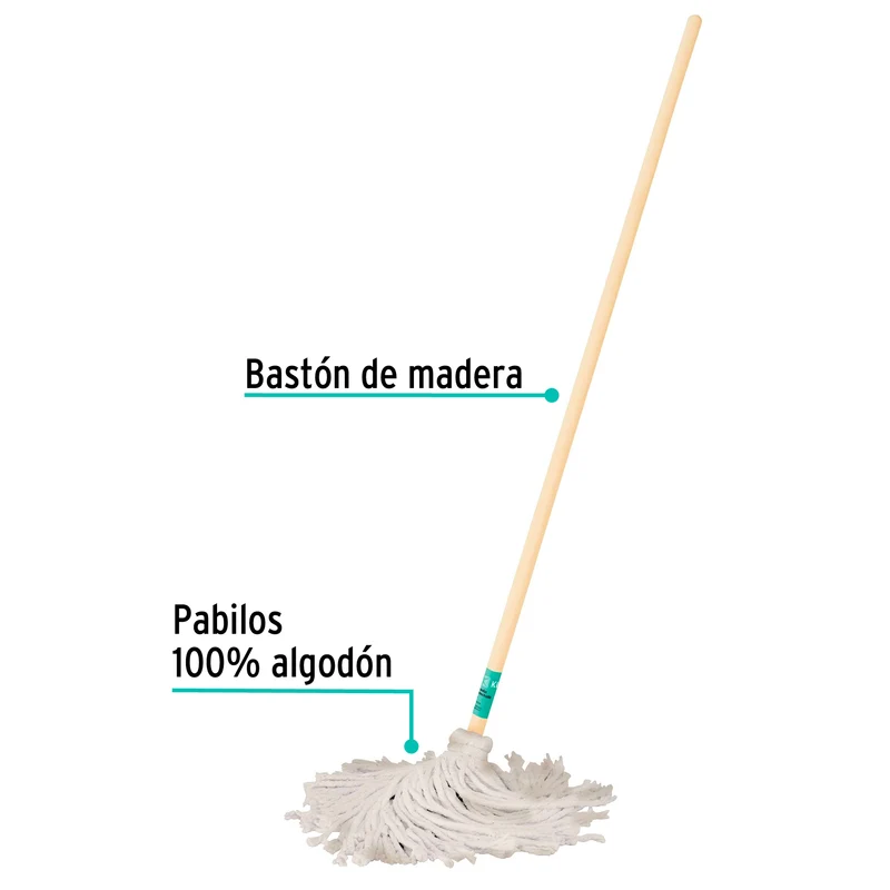 TRAPEADOR KLINTEK, 350 G CON BASTÓN DE 120 CM