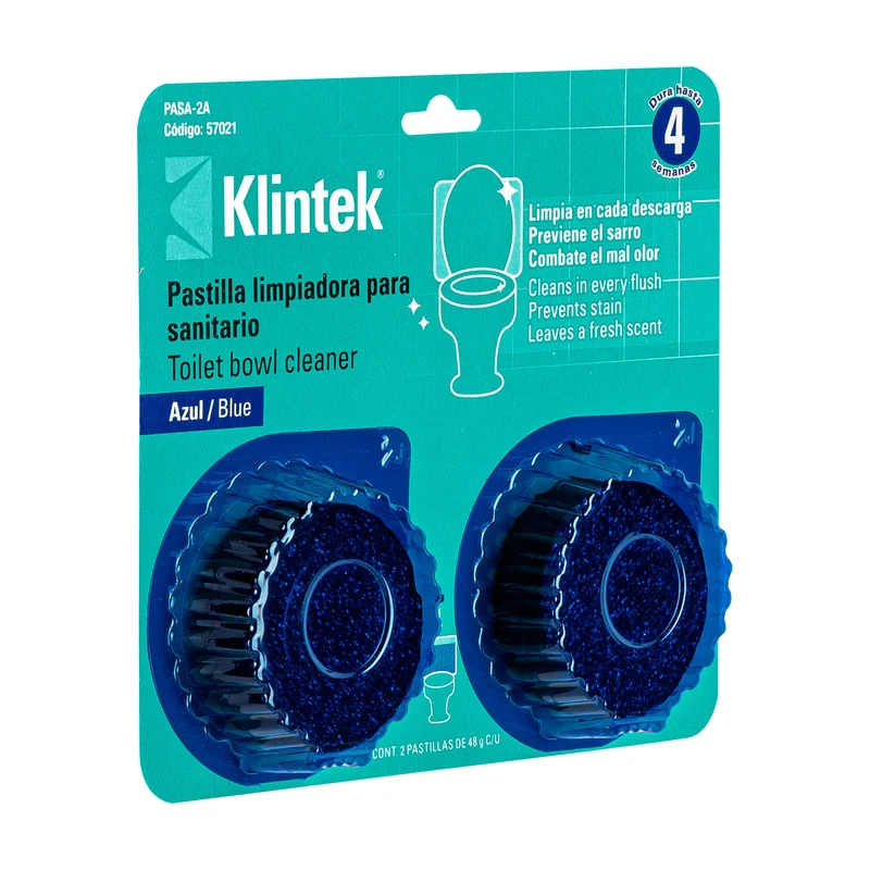 2 PASTILLAS DESINFECTANTES PARA TANQUE WC, KLINTEK