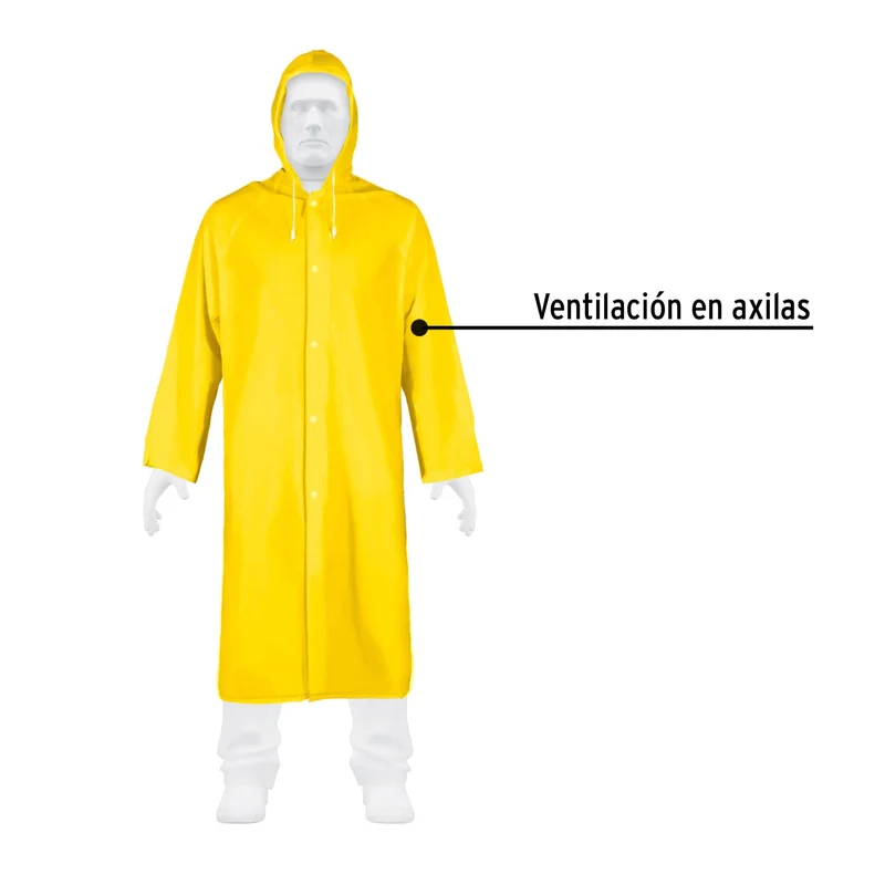 GABARDINA IMPERMEABLE LIGERA DE PVC, TALLA G, PRETUL