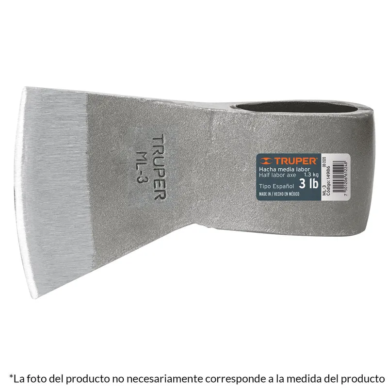 HACHA TIPO ESPAÑOL 4-1/2 LB SIN MANGO, TRUPER