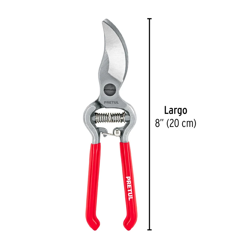 TIJERA PARA PODA 8" (20 CM) FORJADA CUCHILLA DE PASO, PRETUL