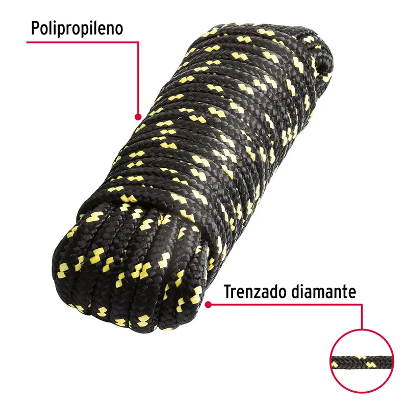 CUERDA DE POLIPROPILENO TRENZADA TRUPER, MULTICOLOR, 10MM X 15M