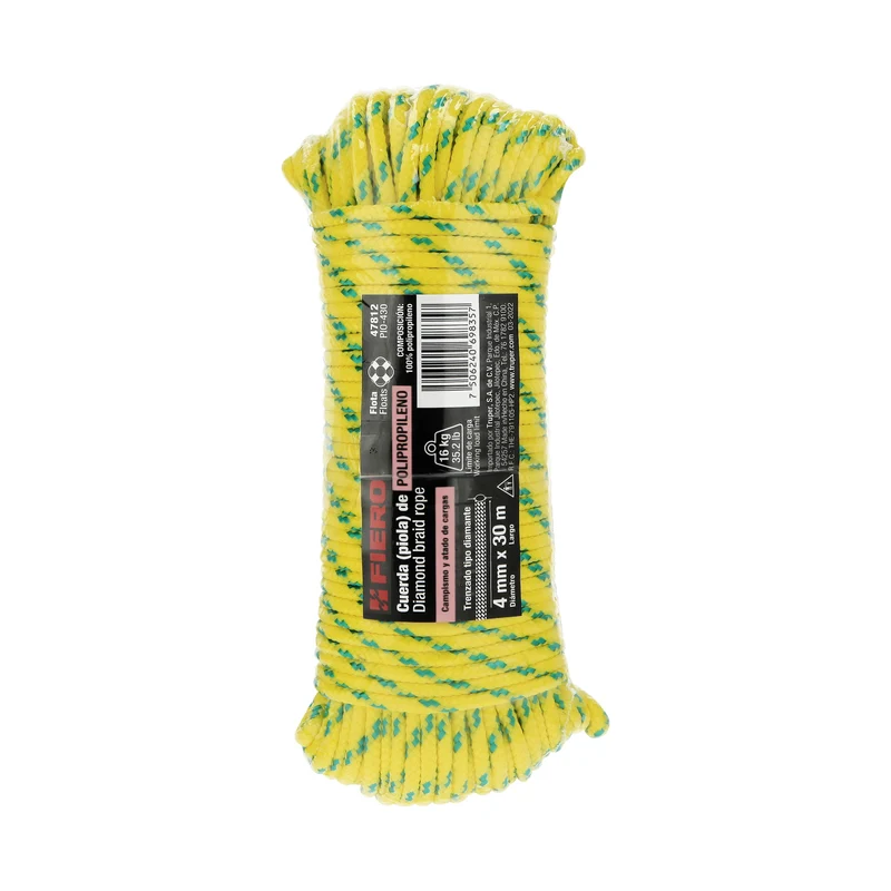 CUERDA DE POLIPROPILENO TRENZADA TRUPER, MULTICOLOR, 4MM X 30M