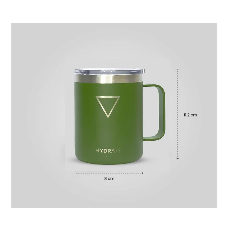 TAZA HYDRATE 355 ML, VERDE MILITAR