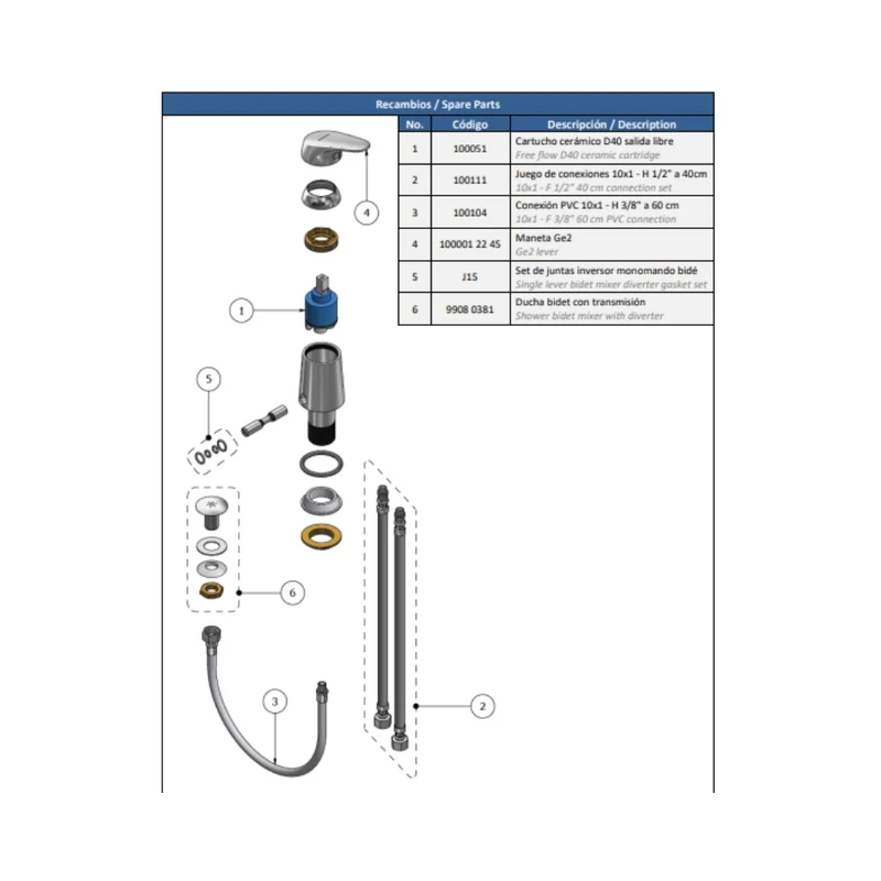 MONOCOMANDO P/ BIDE C/ TRANSMISION GE2