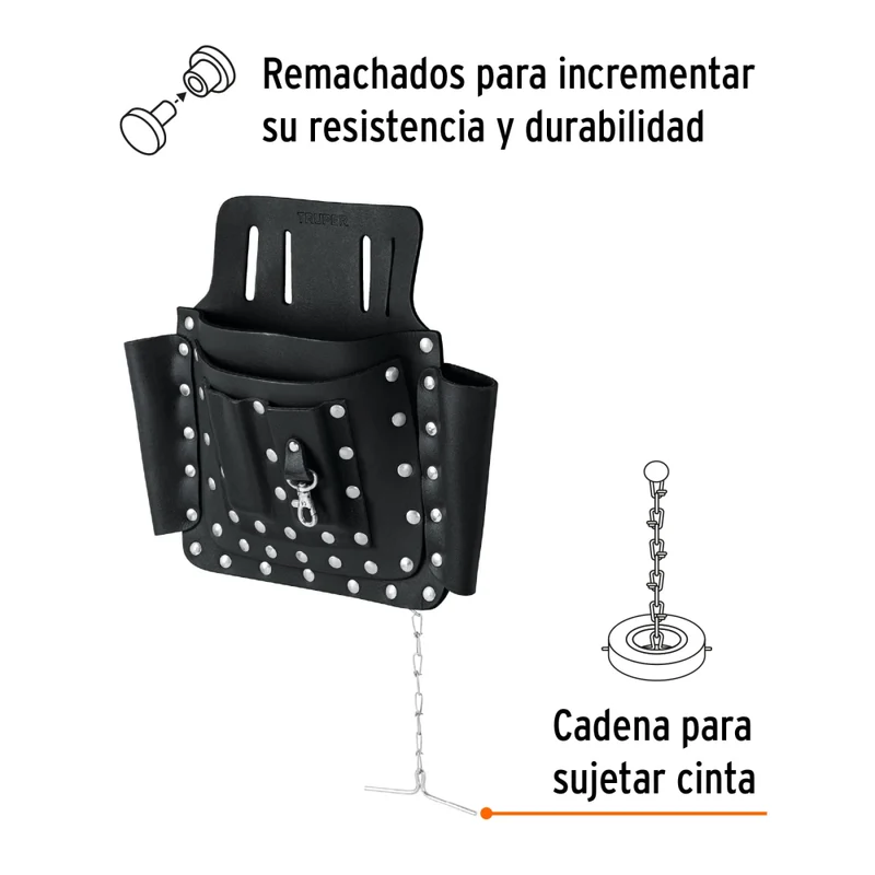 PORTA HERRAM 8 COMPART DE CUERO