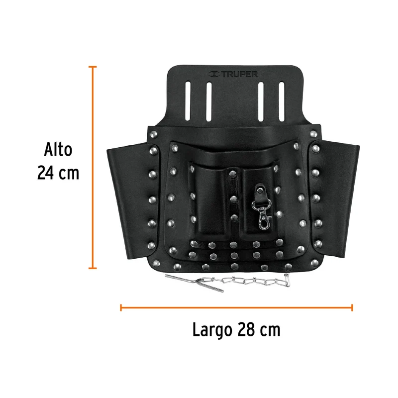 PORTA HERRAM 8 COMPART DE CUERO