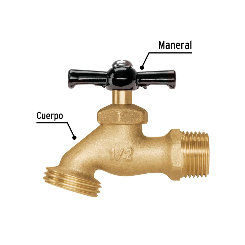 CANILLA P/ MANGUERA DE LATON, ENTRADA 1/2", PRETUL