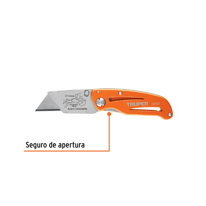 NAVAJA ABATIBLE 6" CUERPO DE ALUMINIO Y ACERO INOX, TRUPER